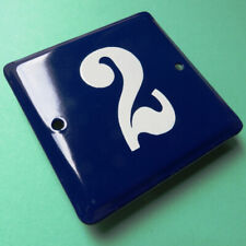 HAUSNUMMER 2 = Altes Emailschild um 1955 Haus Fassade Eingang Haustür TOPZUSTAND