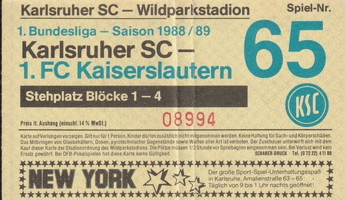 Ticket karlsruher fc - sc, 1.