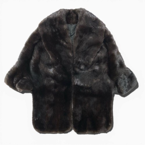 Dunkler nerz pelz poncho - dunkler,