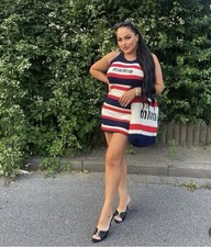 Luxus Strick Set Miu Miu Tasche Und Kleid Unikat Elastisch Passt S M L