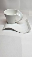 Villeroy & Boch New Wave Caffe weiß Cafe Au Lait Porzellan Tasse und Untertasse