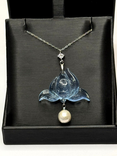 Kette anhänger aquamarin - kette,