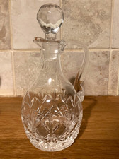 VINTAGE GESCHLIFFENES GLAS KRUG MIT STOPFEN ÖL ESSIG DEKANTER GESCHIRR B