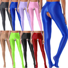 DE Glossy Strumpfhose Damen Sexy Dessous Athletic Pantyhose Wetlook Nachtwäsche