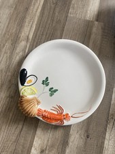 Bassano Siro Teller Platte  Meeresfrüchte Italienische Keramik 3 Teile