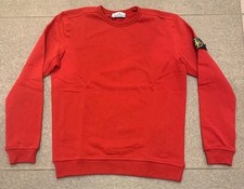 Basic Sweatshirt für Herren Stone Island mit Logo Patch Baumwolle Rot