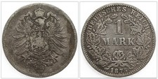 1 Mark Reichsmark 1875 C Deutsches Reich kleiner Reichsadler Silber Münze