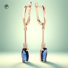 Lange Ohrringe mit Blauem