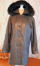 Eleganter Damen-Leder-Mantel mit Kapuze & Warmfutter – echtes Leder – Gr. 42-44