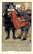 Christian Günther Leipzig-Plagwitz Tuchgeschäft Anzugstoffe Künstlerwerbung 1914