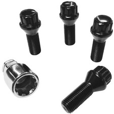Original BIMECC Felgenschlösser M14x1,25x27mm Kegelbund 60° 5er-Set in schwarz