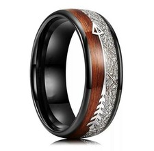 Edelstahl Ring Schwarz Inlay