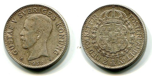 Kroner schweden 1938 g - 2,