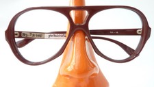 Vintagebrille Nerd Gestell Pilotenform Kunststoff braun Boho 70s SELTEN Gr M