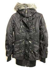 KHUJO Damen Winterjacke, Parka Mantel Modell: Yet Schwarz S