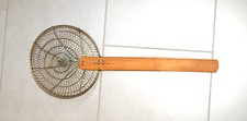 Wok-Sieb Sieblöffel Nudelsieb Messing Holz
