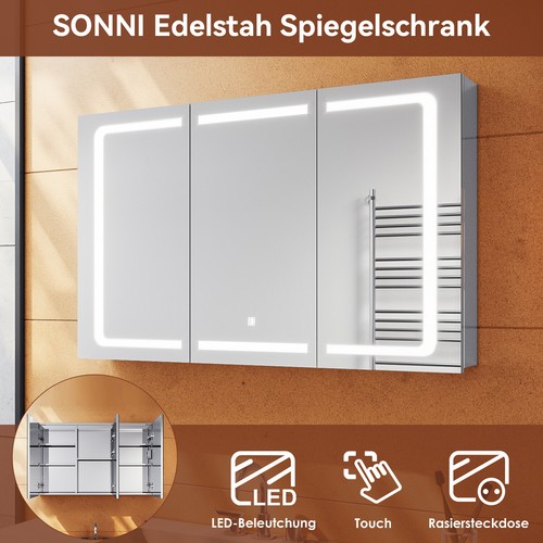 Led spiegelschrank edelstahl - led,