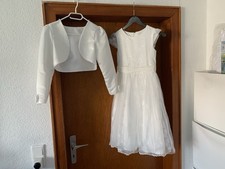Blumenmädchenkleid Kommunion Kleid  Danamade Ecru Gr.140
