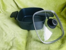 Woll Kasserolle 23x23 cm Schmortopf Bräter Kochtopf Pfanne Glasdeckel Quadratisc