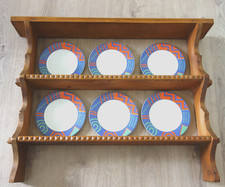Altes Wandregal Tellerboard Bauernregal Holzregal Weichholz Jugendstil 79x61 cm