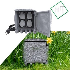 Gartensteckdose Steckdose Außensteckdose Steinsteckdose mit Kabel Wasserdicht