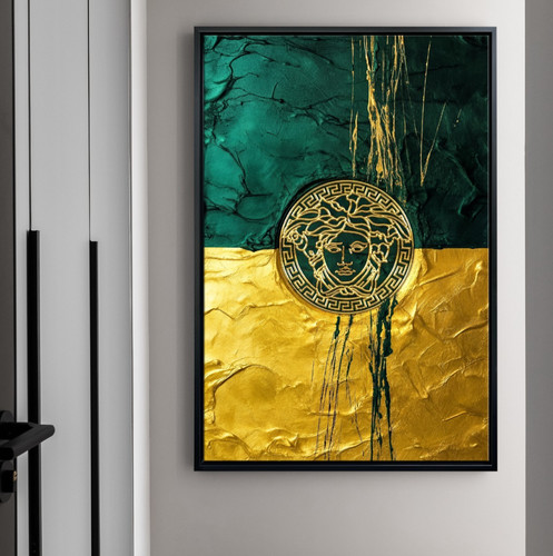 Goldene medusa wandkunst - goldene,