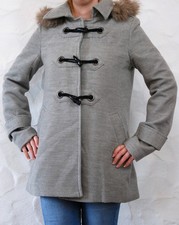 Hellgrauer Filzmantel * Wintermantel für Damen * Fishbone * Größe S (36)