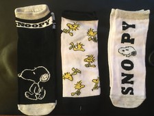 3 zuckersüße verschiedene Paare Sneaker Socken Snoopy & Woodstock Gr. 39-42 