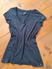 T-Shirt schwarz Mitch&Co V-Auschnitt Baumwolle S