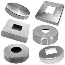 V2A/V4A einteilige Edelstahl Abdeckrosette Abdeckung Rosette schliff hochglanz