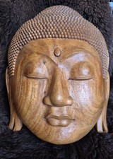 Buddha Maske Holz Skulptur