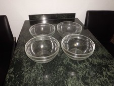 4 Stück gleiche einfache Glasschüssel Durchmesser 20 cm Höhe 10 cm