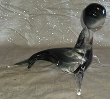 V. NASON Murano Italy Robbe Seehund mit Ball Glas Glasfigur Tierfigur