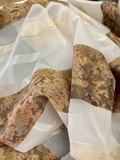 Vorhang, Übergardine, Fertiggardine, auf Ösen, 245cm hoch, braun, beige, Kupfer