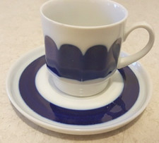 VOHENSTRAUSS ♥ Johann Seltmann Bavaria Echt Kobalt Kaffeegedeck 2 tlg. Tasse UT