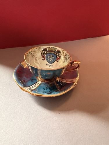 Sammeltasse blau gold bayern - gold,