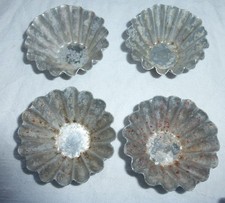 4 x CUPCAKE alte Backform rund DDR Backen kleine Kuchenform Alu Aluminium  mini