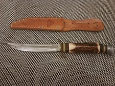 Hubertus Jagdmesser – Solingen – Hirschhorngriff – Lederscheide