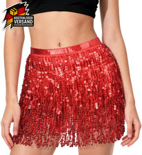 Damen Glitzerrock mit Quasten