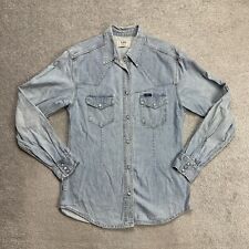 LEE Vintage Damen Hemd Jeanshemd Denim Shirt Gr. L Jeansbluse Western 24000 Blau