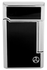 Rattray's Bel Black Chrome Pfeifen Feuerzeug schwarz mit seitlicher Schrägflamme