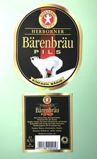 Altes Bieretikett-Beer Label HERBORNER BÄRENBRÄU +2012 , Herborn / Hessen #1475#
