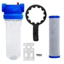 10" Wasserfilter Messing IG 1/2" , 3/4" ,1" Vorfilter + Aktivkohlefilter 