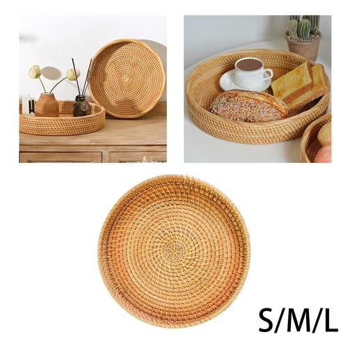 Rundes rattan serviertablett - rundes, rattan-serviertablett