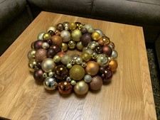 Kugelkranz Türkranz Advent Weihnachten Deko Kranz Kugeln gold-braun-Kupfer