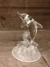 Delfin Glasfigur auf Wellen ca. 15 cm 