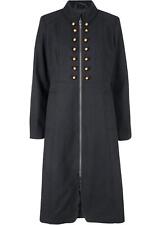 Neu Military Mantel und dekorativen Knöpfen Gr 50 Schwarz Damenmantel Coat