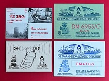 4 x DDR Reklame QSL AK Funk Karte SALZWEDEL Baumkuchen Pumpenfabrik   ( 118693