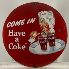 Coca-Cola Emailschild - Ø 50 cm (19,7") - große schöne Vintage Werbung...