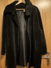 Damen Plüsch Teddyfell Mantel Jacke 46 mit Mütze